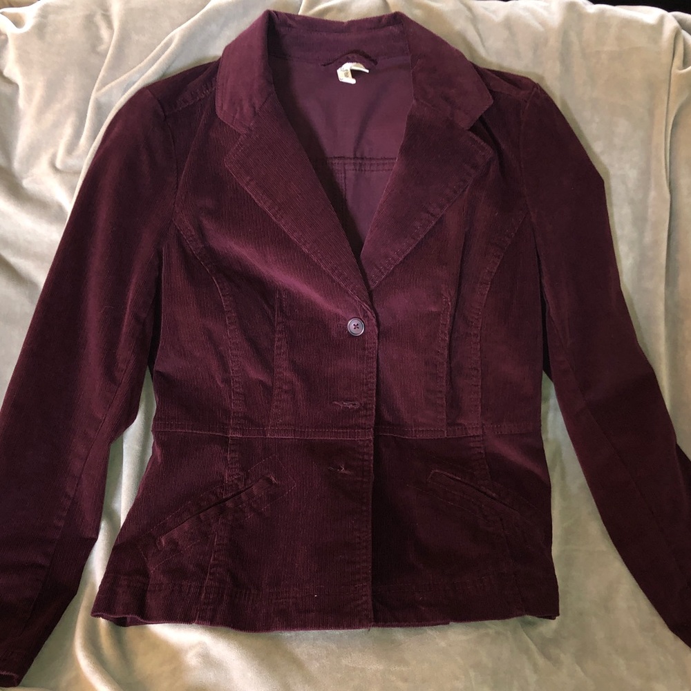 St. John’s Bay maroon corduroy blazer Sz MP